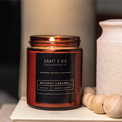 Premium Whiskey Caramel, Scented Candles For Men | All Natural Candles, Candles For Home Scented, Candle For Men | Scented Candles, Aromatherapy Candles, Masculine Candle #TOP4