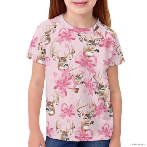 Image of Renewold Kids Novelty T-Shirt for Girls Boys Short Sleeve Crewneck Summer Tee Soft Breathable Graphic Shirt for Age 2-16