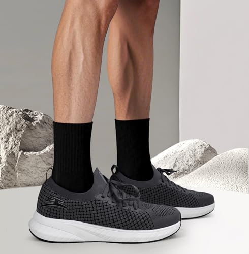 Image of Mens Slip on Lightweight Walking Shoes Non Slip Breathable Running Shoes Comfort Tennis Workout Gym Sneakers with Shoelace