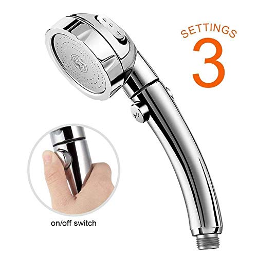 Pommeau de douche à main haute pression chrome avec interrupteur pause - 3