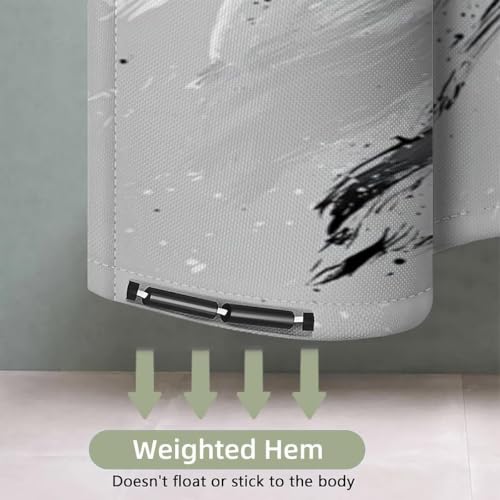Rideau de douche gris 120 x 200 en polyester imperméable - 5