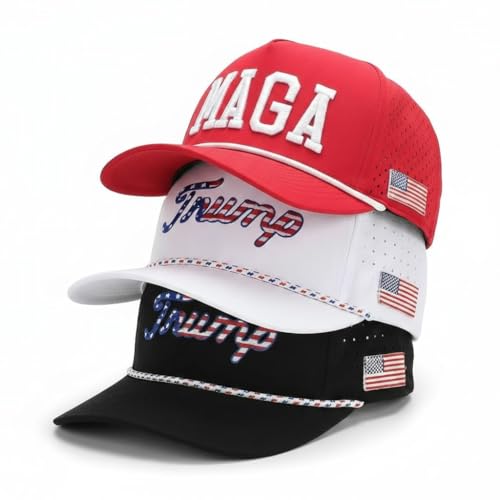 Image of Curves & Clubs Trump Golf Hats - One Size Adjustable Men's Hat - Breathable & Durable Trump Rope Hat - Perfect Golf Gift