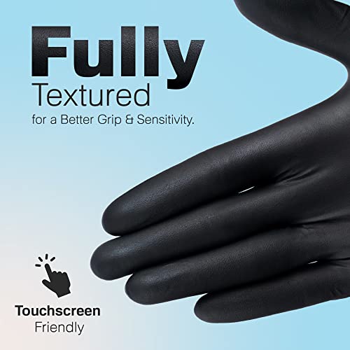 Disposable Black Nitrile Gloves Medium | Raxwell 6.5-Mil Heavy Duty Nitrile Gloves | 100 Count Fully Textured, Latex Free & Powder Free | Food Grade, Food Safe & Puncture Resistant | Good For Lab, Kitchen, Mechanic, & Cleaning Work #TOP3