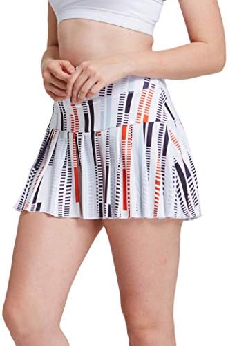 HonourSex Women Tennis Skirt Pleated Golf Skirts with Pockets Skort Workout Sports Hiking Printed S