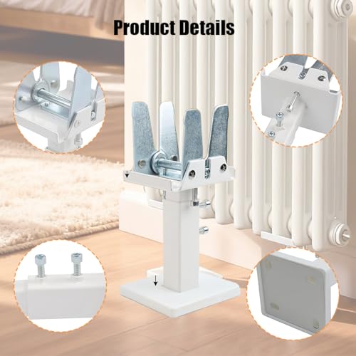Fixation radiateur mur fragile avec support au sol en acier réglable