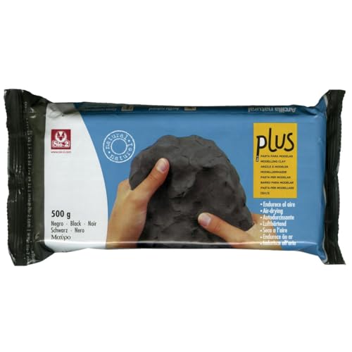 Activa Plus Clay Black 1.1lb (500g) - Natural Self Hardening Air-Dry Clay - Professional Clay for Modeling Arts & Crafts