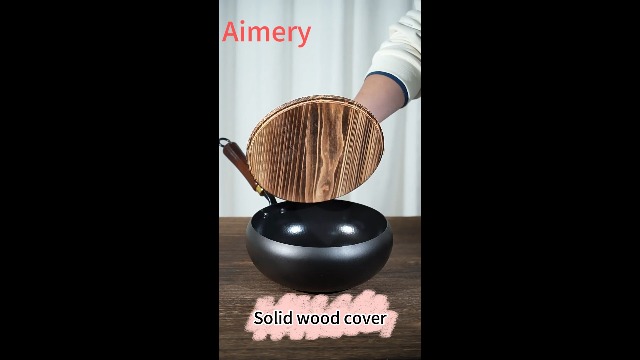 Wok de Hierro Forjado a Mano con Tapa 9.45 Pulgadas miniatura 7