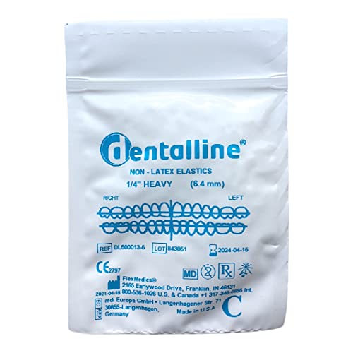 Dentalline - Lot de 100 anneaux en caoutchouc - Sans latex - Épaisseur : 6,4 mm - 6,4 mm Cover