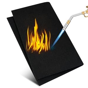 Flintronic Welding Blanket Fireproof, 30 x 23 x 0.5CM Carbon Felt Heat Resistant Material Up to 2000℉, Fire Proof Insulation Pad for Pit Soldering, Grill Stove, Brazing (Black)