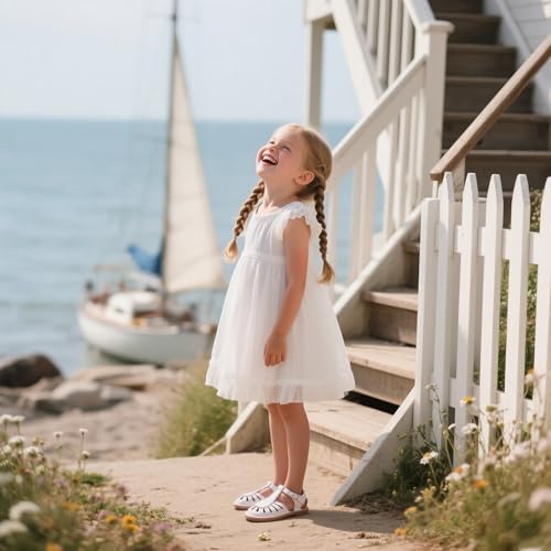Image of THEE BRON Toddler Girls Espadrilles Sandals Hollow Out Rustic Dress Shoes