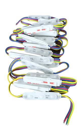 Image of Steko {50 Pieces) RGB 3 Color 3 Led Optical Module Strip 5050 SMD Waterproof Led Module for Science Projects, Backlight Sign Multipurpose Use | Flash in 3 Color Red, Green & Blue