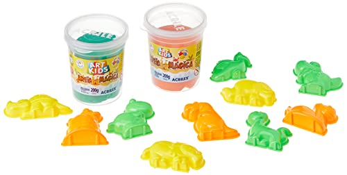 Brinquedo Kit Areia Mágica Dinossauros 400g Art Kids