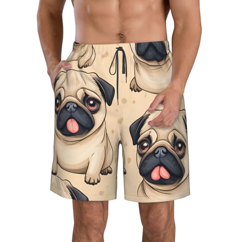 Cute Planet Print Stylish Men Beach Shorts Lightweight Cozy Swim Trunks Summer Casual Outings Holiday