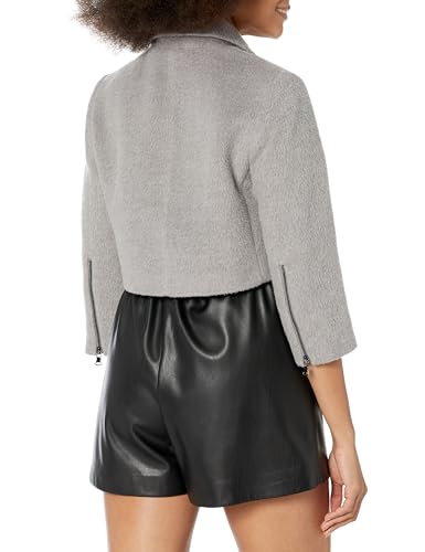 Rent the Runway Pre-Loved Grey Cropped Moto Jacket2