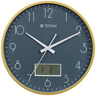 Titan Contemporary Ana-Digi Wall Clock with Thermometer W0100PC02 Price In India
