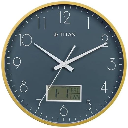 Titan Contemporary Ana-Digi Wall Clock with Thermometer W0100PC02