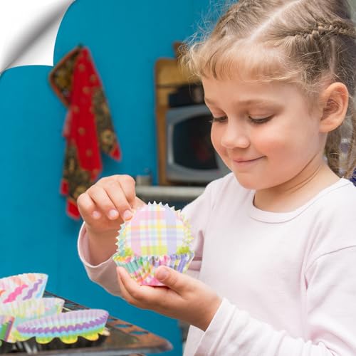 Image of 600 Pack Rainbow Cupcake Liners Cupcake Baking Cups Standard Size Rainbow Muffin Liners for Wedding Birthday Pride Party Candy Cake Decorations Supplies(12 Styles)