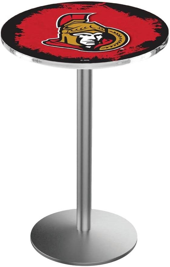 Holland Bar Stool Co. L214-36" Stainless Steel Ottawa Senators Pub Table with 36" Dia. top