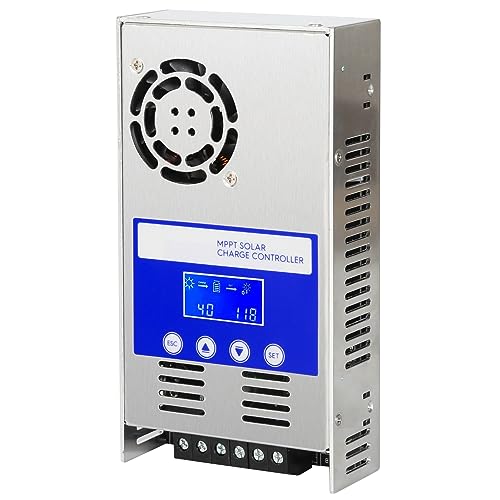 BuyWeek Regulador de carga solar MPPT 60A 12V/24V/36V/48V Controlador de Carga Solar con LCD...