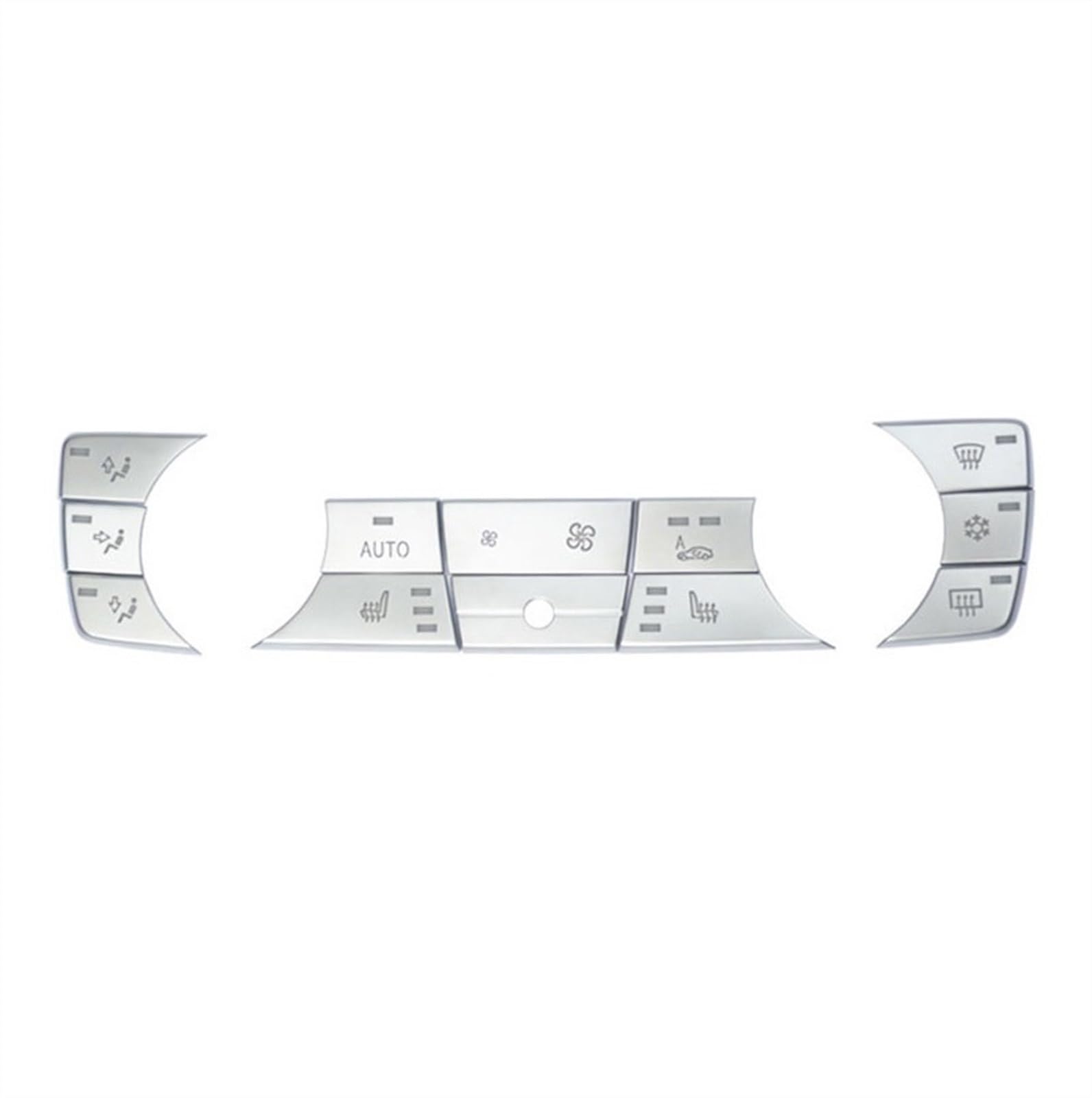 Cache-Boutons Climatisation pour BMW E90 E91 de 2005 à 2012, Autocollant Chromé ABS 12 Pièces