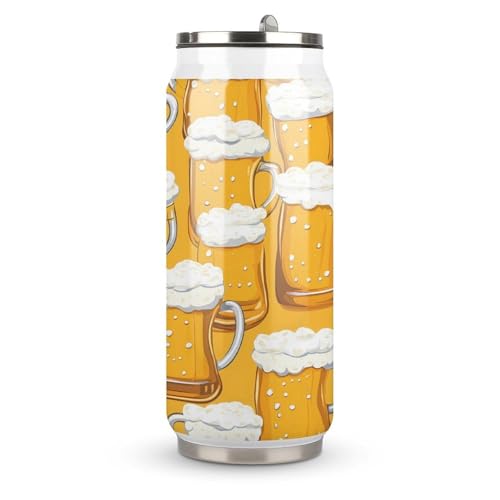Beer Mugs Pattern Funny Coke Cup Reusable Travel Mug with Lid and Straw Stainless Steel Drink Tumbler 500ml Beer Mugs Pattern Funny Coke Cup Reusable Travel Mug with Lid and Straw Stainless Steel Drink Tumbler 500ml