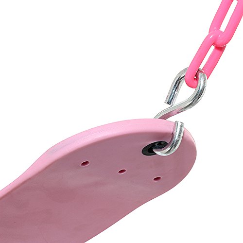 2 Pack Pink Swings Seats Heavy Duty 66 Inches Chain Plastic Coated - Playground Swing Set Accessories Replacement With Snap Hooks (Pink) #TOP3