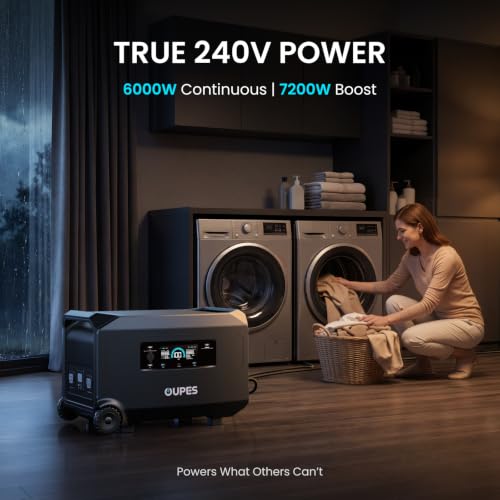 Image of OUPES Guardian 6000 V2 Solar Generator Kit with 2x240W Solar Panels | 240V 6000W Output, 4608Wh LiFePO4 Capacity, Expandable to 41kWh, Native RV Plugs, Transfer Switch Ready, UPS, OTA Ready