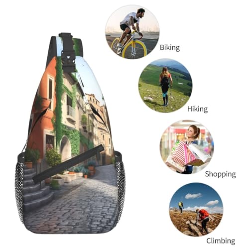 Bolso cruzado tipo sling para hombres y mujeres negro miniatura 6