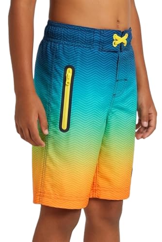 Image of Rokka&Rolla Boys' 4-Way Stretch Swim Trunks Board Shorts Bathing Suit Swimwear with Mesh Lining, UPF 50+