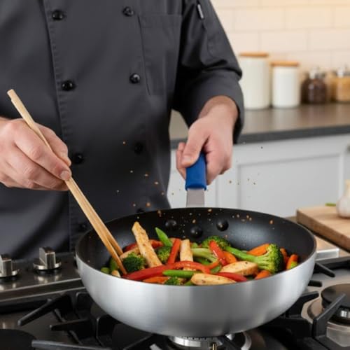 Sartén Wok antiadherente de aluminio 11 pulgadas miniatura 2
