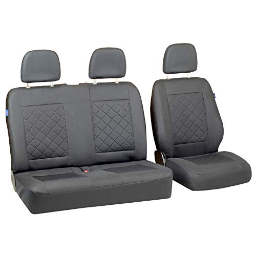 Housses de siège auto Jumpy gris premium au relief haut de gamme