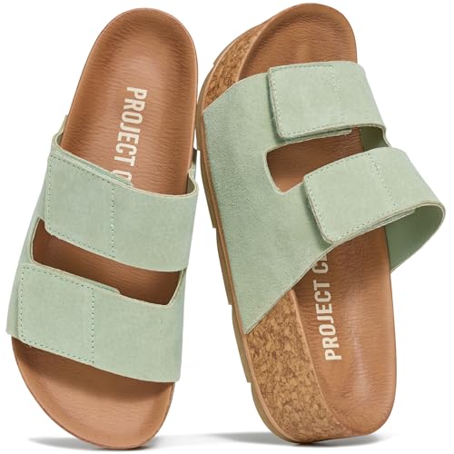 Image of Project Cloud 100% Genuine Leather Platform Sandals Women Footwear-Beach Essentials Summer Wedges with Plush and Soft Insole-Non Slip & Lightweight Wedge Sandals For Women 2026