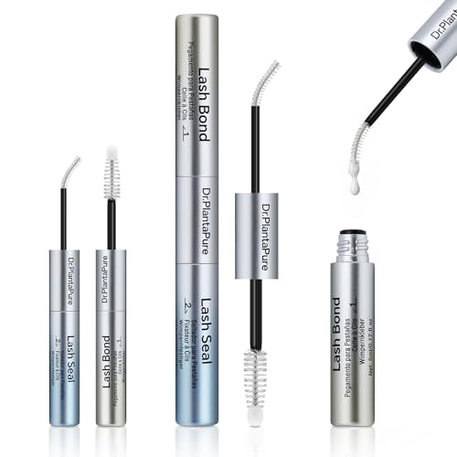 Dr. PlantaPure 2-in-1 Lash Bond & Seal, 5-Day Long-Lasting Hypoallergenic Eyelash Glue, Quick-Dry...