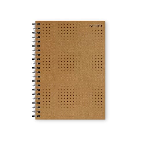 Image of PaperO Professional A4 Dot Grid Notebook | 5MM Dot Design | A4 Size (8.5 x 11 inches) | Ideal for Architects & Designers | Kraft Cover | 100 Pages | (Black)