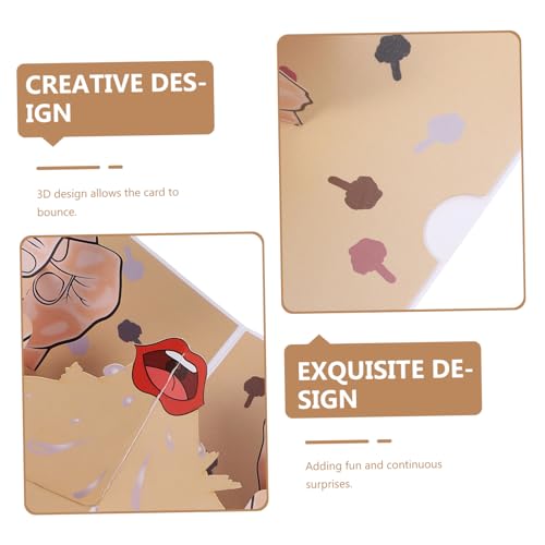 COOPHYA 1 Conjunto Cartão De Dedo Médio Cartões Engraçados Feitos à Mão Cartão Pop-up De Humor Cartã