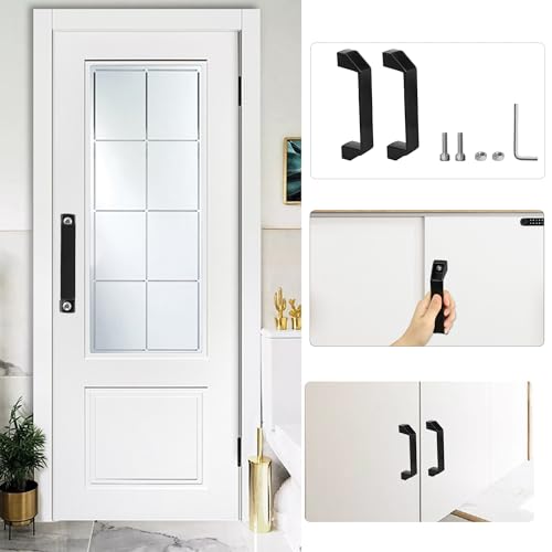 Roosea 2 Stück Bügelgriff Schwarz Griffe Handgriff Handgriff aus Aluminiumlegierung mit T-Mutter Schrauben Unterlegscheibe Schraubenschlüssel Bohrlocherabstand 120mm für 30er Serie Aluminiumprofil