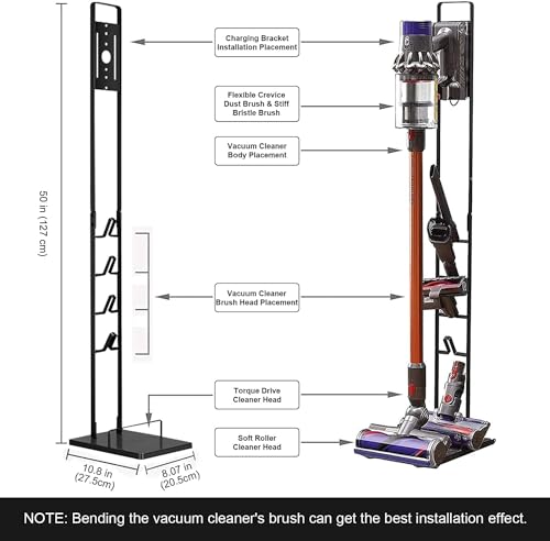 Foho Vacuum Stand, Stable Metal Storage Bracket Holder Stand Compatible for Dyson Gen5 V15 V12 V11 V10 V8 V7 V6 DC Series Handheld Cordless Vacuum Cleaners Foho Vacuum Stand, Stable Metal Storage Bracket Holder Stand Compatible for Dyson Gen5 V15 V12 V11 V10 V8 V7 V6 DC Series Handheld Cordless Vacuum Cleaners