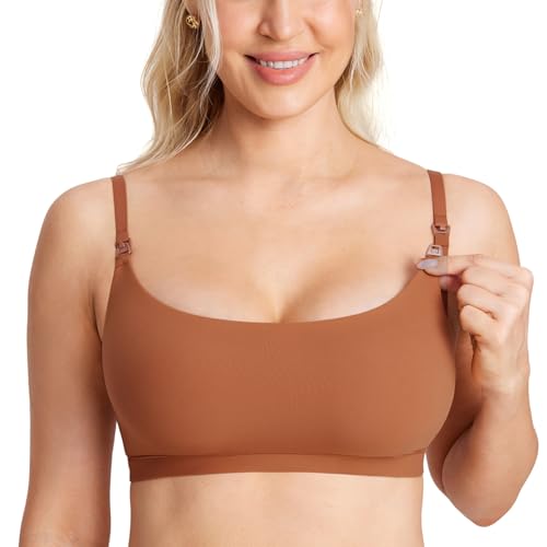 Image of MOMANDA Inbarely Seamless Nursing Bras for Breastfeeding Soft Unlined Maternity Bralettes for Pregnancy and Postpartum