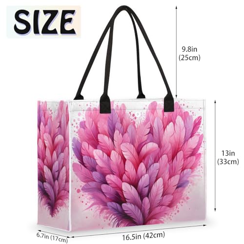 Love Feathers Tote Bag for Women Large Beach Bag Reusable Tote Bags for Work Travel Beach Shopping2