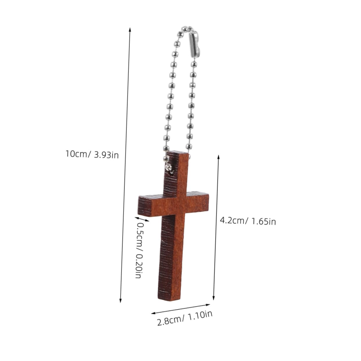 Lurrose Wooden Cross Keychain Charms Lightweight Small Cross Pendant Accessories for Daily Use and Decoration - Image 2