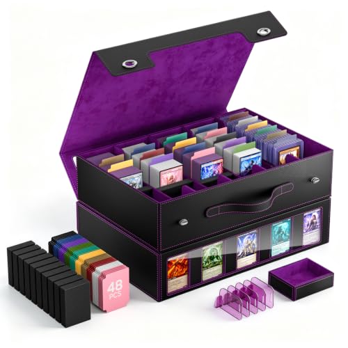Image of MoKo Trading Card Storage Box for MTG, 3900+Capacity, Black Purple