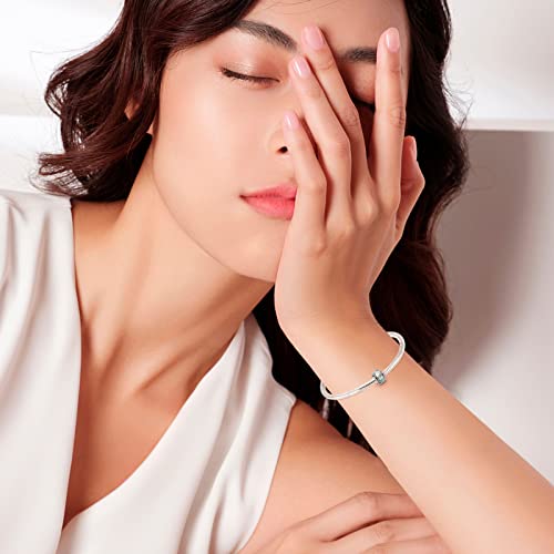 Mitsoku Winter Blue Snowflake Murano Charm Pendants Beads For Bracelets Necklaces 925 Sterling Silver Christmas Charms Jewelry Gift For Women Girls. #TOP4