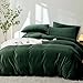 Produktbild Sedefen Samt Biber Bettwäsche 135x200cm Dunkelgrün Grün Winter Warme Cashmere Touch Flauschig Flanell Bettbezug Deckenbezug und Kissenbezug mit Reißverschluss