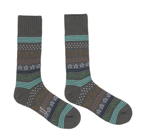 Paul Smith Clyde Bandana Thick Socks Grey Turquoise Pink Blue Green. One Size
