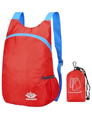 Image of Venzina Durable Waterproof Lightweight Packable Backpack, Foldable Travel Daypack for Hiking and Work, Unisex Men Women Compact Backpack for Outdoor, Gym, Shopping