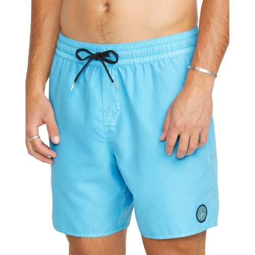 Traje de baño Volcom azul resina talla S ideal para surf y natación con cintura elástica