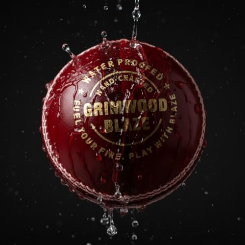 Image of Leather Ball for Cricket | Handcrafted Waterproof Design | Durable Seam & Premium Cork Ball | Match Ready Cricket Ball for Test, ODI, T20 & Practice Games (Blaze Leather Ball - Red)