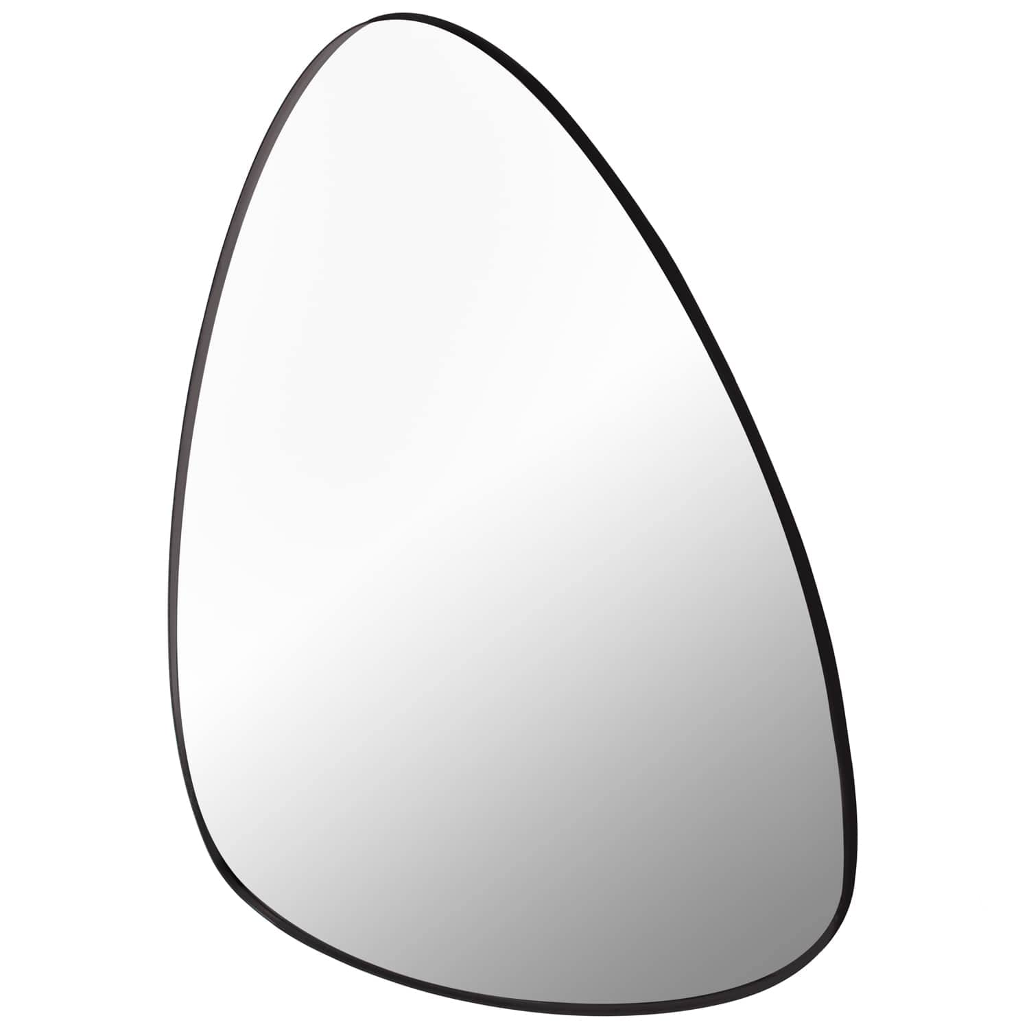 Deenz Black Pebble Wall Mirror Metal Frame Asymmetrical Wall Mounted Vanity Mirror Decorative For Living Room Bedroom Bathroom Entryway 49 X 73.5 Cm