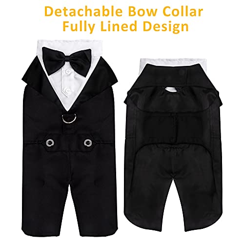 Coppthinktu Dog Tuxedo Suit Dogs Tuxedo Wedding Party Suit, Halloween Tuxedo Costumes For Small Medium Large Dogs, Formal Dog Tuxedo Suit With Bow Tie Dog Prince Wedding Shirt For Wedding Photo Props #TOP4
