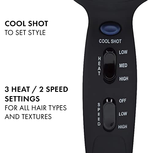 Hot Tools Pro Artist Turbo Styling Hair Dryer | Lightweight and Quiet, Silver/Black, 1 Count (Pack of 1)